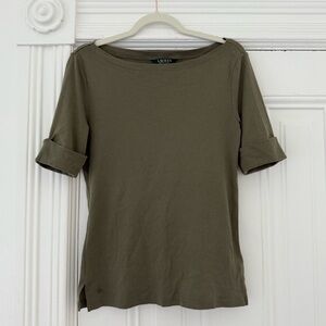 Ralph Lauren Olive Long Sleeve Women's Tee